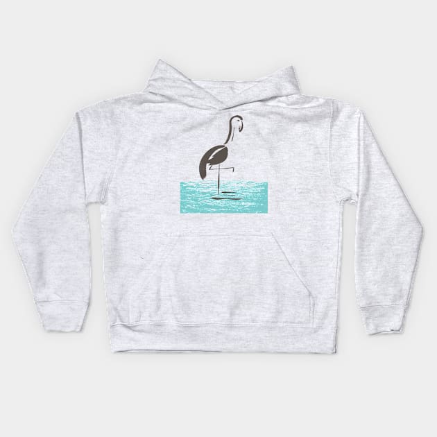 Brush Flamingo Kids Hoodie by SWON Design